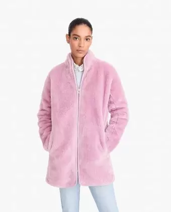 Zip-up Plush Fleece Coat
