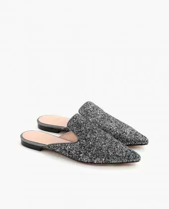 Pointed-toe Slides In Glitter