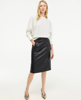 A-line Midi Skirt In Leather